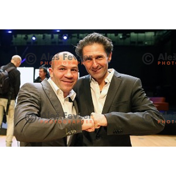 Dejan Zavec and Andrea Massi at Slovenian sportsman of the year 2015 awards during Gala night in Cankar Hall on December 8, 2015, Ljubljana, Slovenia