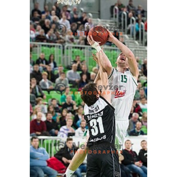 Sava Lesic in action during EuroCup basketball match between Union Olimpija Ljubljana - Bilbao, Stozice, Ljubljana, 09.12.2015