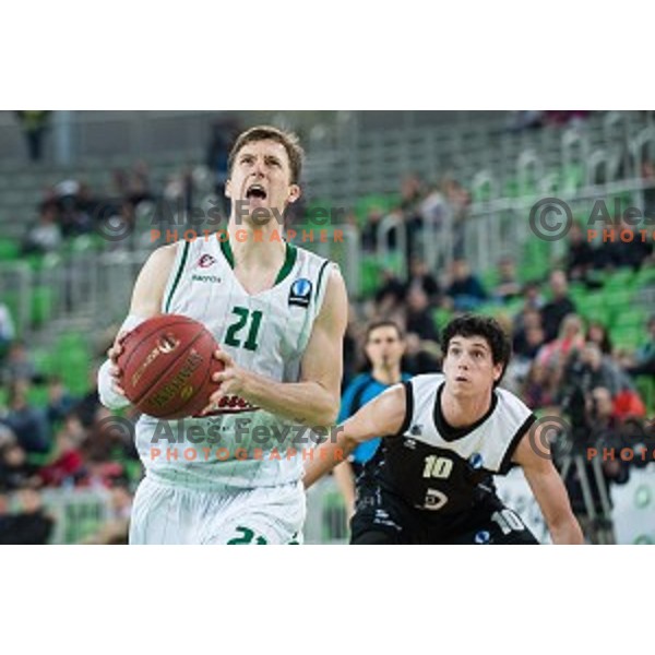 in action during EuroCup basketball match between Union Olimpija Ljubljana - Bilbao, Stozice, Ljubljana, 09.12.2015