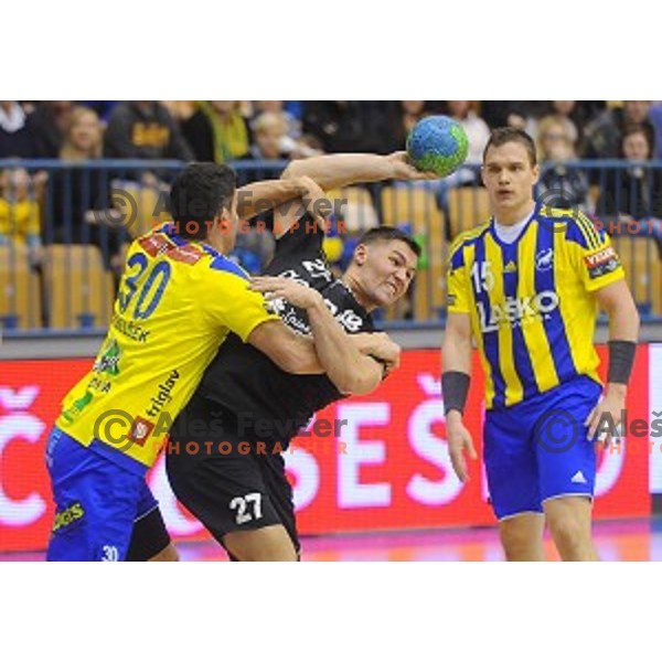 of Celje Pivovarna Lasko in action during Slovenian Cup match between Celje Pivovarna Lasko and Gorenje Velenje in Zlatorog Hall, Celje, Slovenia on December 10, 2015