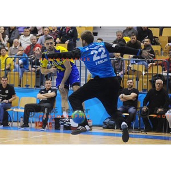 of Celje Pivovarna Lasko in action during Slovenian Cup match between Celje Pivovarna Lasko and Gorenje Velenje in Zlatorog Hall, Celje, Slovenia on December 10, 2015