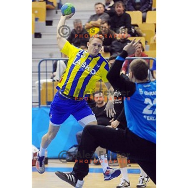 of Celje Pivovarna Lasko in action during Slovenian Cup match between Celje Pivovarna Lasko and Gorenje Velenje in Zlatorog Hall, Celje, Slovenia on December 10, 2015
