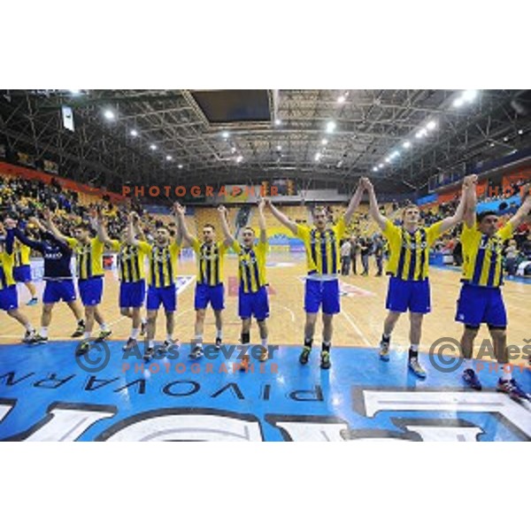 of Celje Pivovarna Lasko in action during Slovenian Cup match between Celje Pivovarna Lasko and Gorenje Velenje in Zlatorog Hall, Celje, Slovenia on December 10, 2015