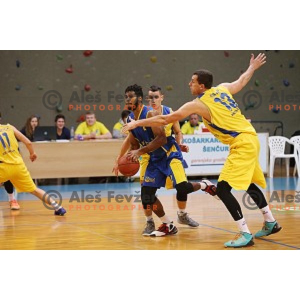 of Sencur GGD in action during Telemach league basketball match between Sencur GGD and Hopsi in Sencur Sports Hall, Slovenia on December 12, 2015