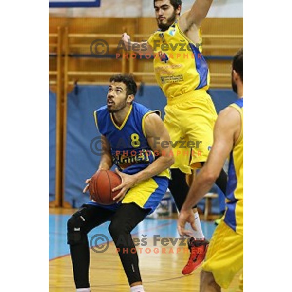 of Sencur GGD in action during Telemach league basketball match between Sencur GGD and Hopsi in Sencur Sports Hall, Slovenia on December 12, 2015