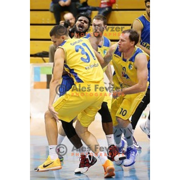 of Sencur GGD in action during Telemach league basketball match between Sencur GGD and Hopsi in Sencur Sports Hall, Slovenia on December 12, 2015
