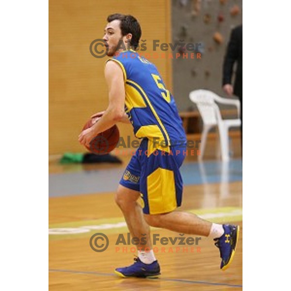 of Sencur GGD in action during Telemach league basketball match between Sencur GGD and Hopsi in Sencur Sports Hall, Slovenia on December 12, 2015