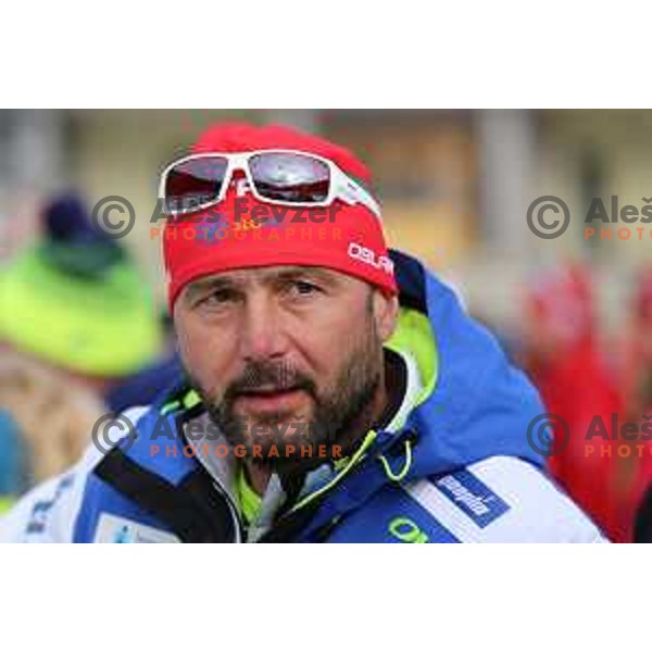 Slovenian Coach Tomas Kos during BMW IBU World Cup Biathlon Official Training at Pokljuka, Slovenia on December 16, 2015
