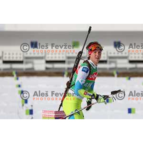 Miha Dovžan during BMW IBU World Cup Biathlon Official Training at Pokljuka, Slovenia on December 16, 2015