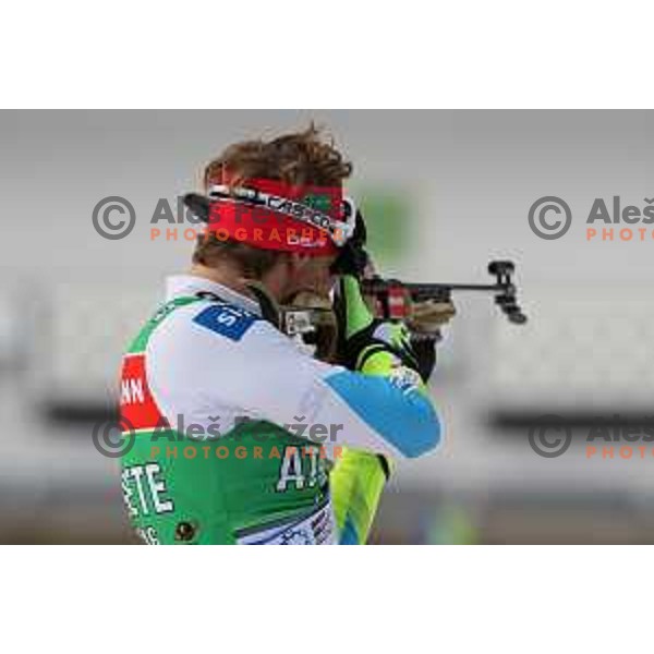 Klemen Bauer during BMW IBU World Cup Biathlon Official Training at Pokljuka, Slovenia on December 16, 2015