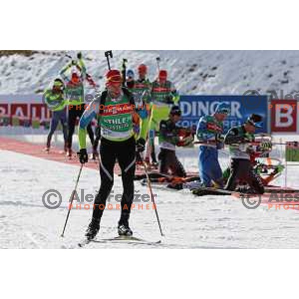 Lenart Oblak during BMW IBU World Cup Biathlon Official Training at Pokljuka, Slovenia on December 16, 2015