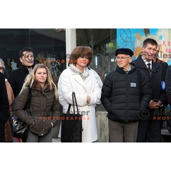 Official presentation of Watch counting time to start of 2016 Summer Olympic games in Rio de Janeiro erected in BTC City, Ljubljana, Slovenia on December 16, 2015