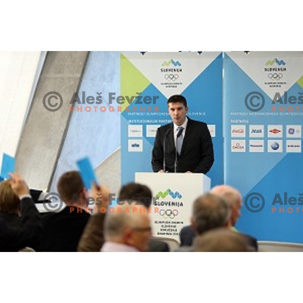 General Assembly of Olympic Committee of Slovenia in Congress Hall of BTC City, Ljubljana, Slovenia on December 16, 2015