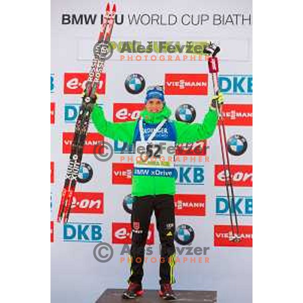 Simon Schempp during BMW IBU World Cup Biathlon Men 10k Sprint at Pokljuka, Slovenia on December 17, 2015