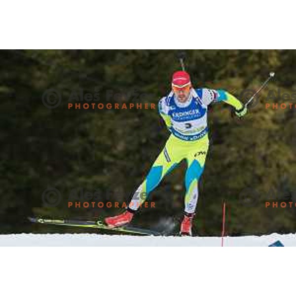 Jakov Fak during BMW IBU World Cup Biathlon Men 10k Sprint at Pokljuka, Slovenia on December 17, 2015