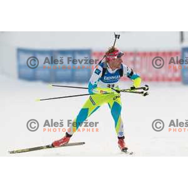 Klemen Bauer during BMW IBU World Cup Biathlon Men 10k Sprint at Pokljuka, Slovenia on December 17, 2015