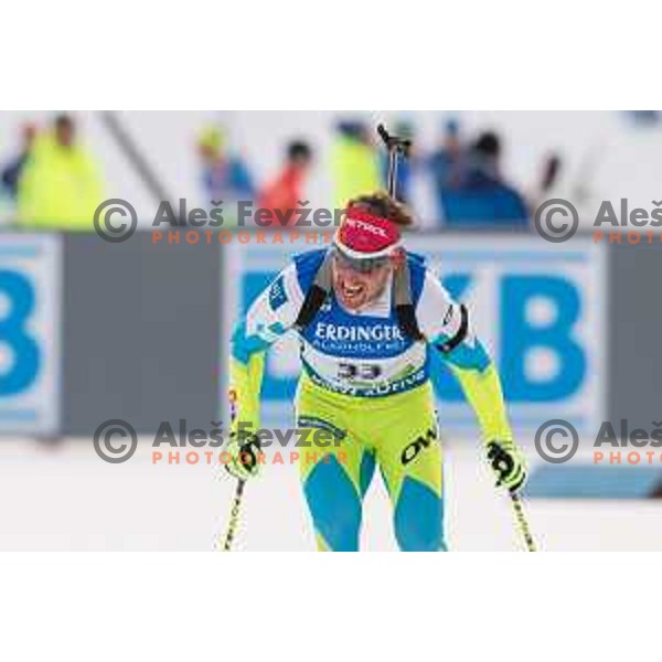 Klemen Bauer during BMW IBU World Cup Biathlon Men 10k Sprint at Pokljuka, Slovenia on December 17, 2015