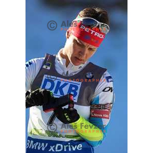 Teja Gregorin during BMW IBU World Cup Biathlon Women 7.5km Sprint at Pokljuka, Slovenia on December 18, 2015