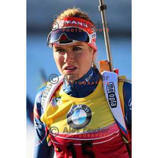 Gabriela Soukalova during BMW IBU World Cup Biathlon Women 7.5km Sprint at Pokljuka, Slovenia on December 18, 2015