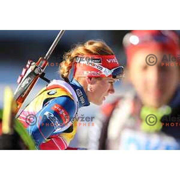 Gabriela Soukalova during BMW IBU World Cup Biathlon Women 7.5km Sprint at Pokljuka, Slovenia on December 18, 2015