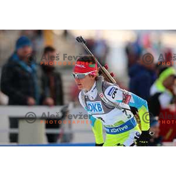 Teja Gregorin during BMW IBU World Cup Biathlon Women 7.5km Sprint at Pokljuka, Slovenia on December 18, 2015
