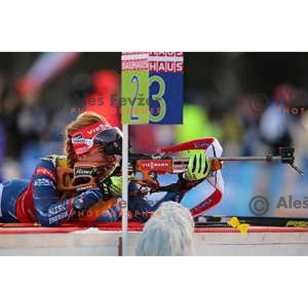 Gabriela Soukalova during BMW IBU World Cup Biathlon Women 7.5km Sprint at Pokljuka, Slovenia on December 18, 2015