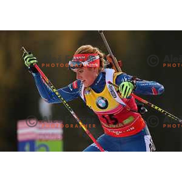 Gabriela Soukalova during BMW IBU World Cup Biathlon Women 7.5km Sprint at Pokljuka, Slovenia on December 18, 2015