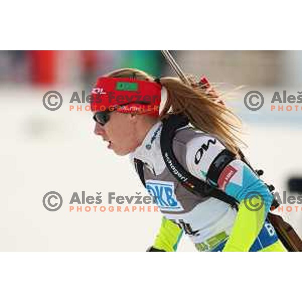 Anja Eržen during BMW IBU World Cup Biathlon Women 7.5km Sprint at Pokljuka, Slovenia on December 18, 2015