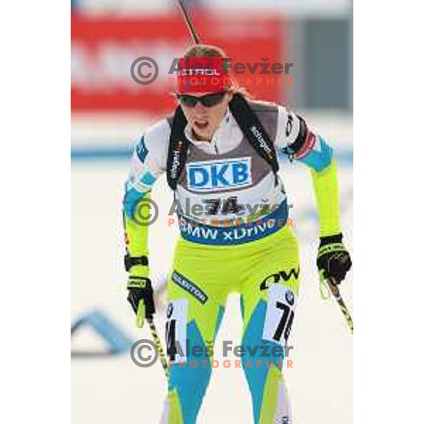 Anja Eržen during BMW IBU World Cup Biathlon Women 7.5km Sprint at Pokljuka, Slovenia on December 18, 2015