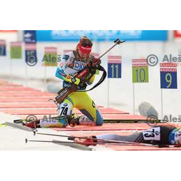 Anja Eržen during BMW IBU World Cup Biathlon Women 7.5km Sprint at Pokljuka, Slovenia on December 18, 2015