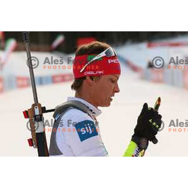 Teja Gregorin during BMW IBU World Cup Biathlon Women 7.5km Sprint at Pokljuka, Slovenia on December 18, 2015