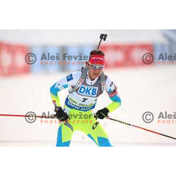 Teja Gregorin during BMW IBU World Cup Biathlon Women 7.5km Sprint at Pokljuka, Slovenia on December 18, 2015