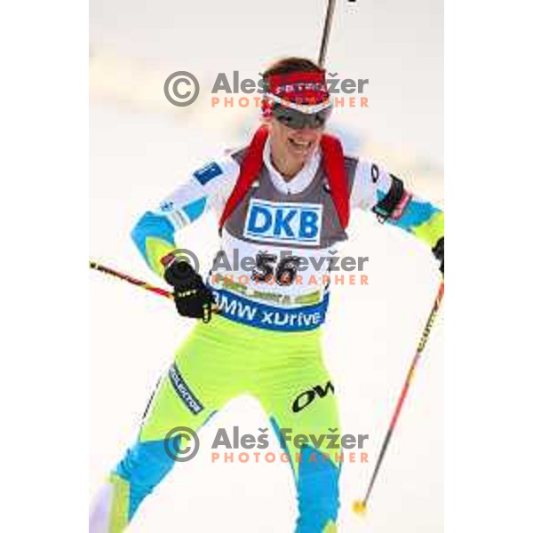 Andreja Mali during BMW IBU World Cup Biathlon Women 7.5km Sprint at Pokljuka, Slovenia on December 18, 2015