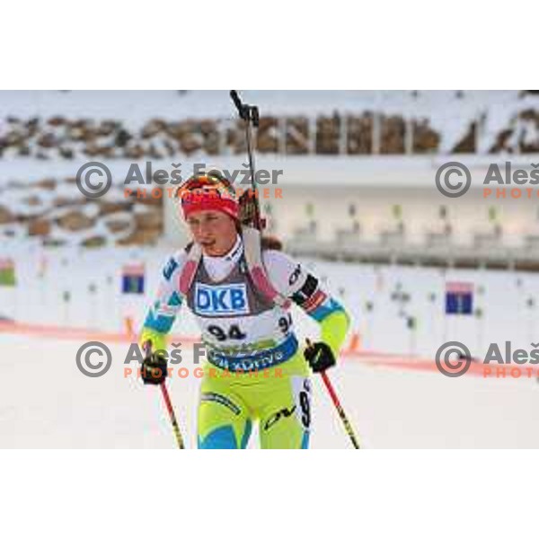 Urška Poje during BMW IBU World Cup Biathlon Women 7.5km Sprint at Pokljuka, Slovenia on December 18, 2015