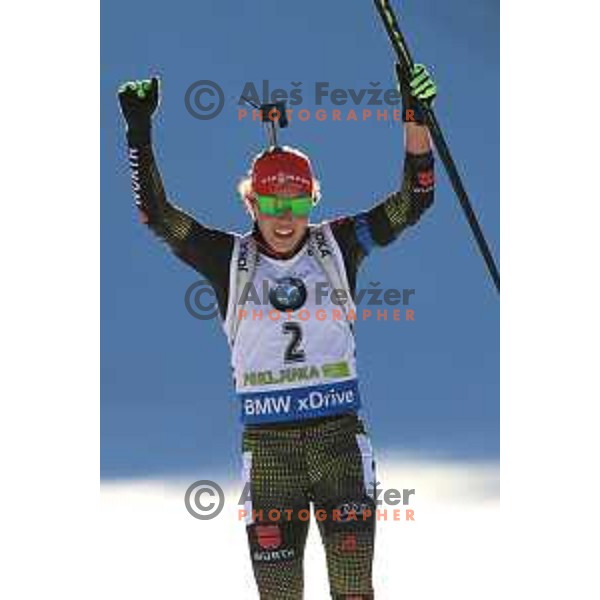 Laura Dahlmeier during BMW IBU World Cup Biathlon Women Pursuit 10km at Pokljuka, Slovenia on December 19, 2015