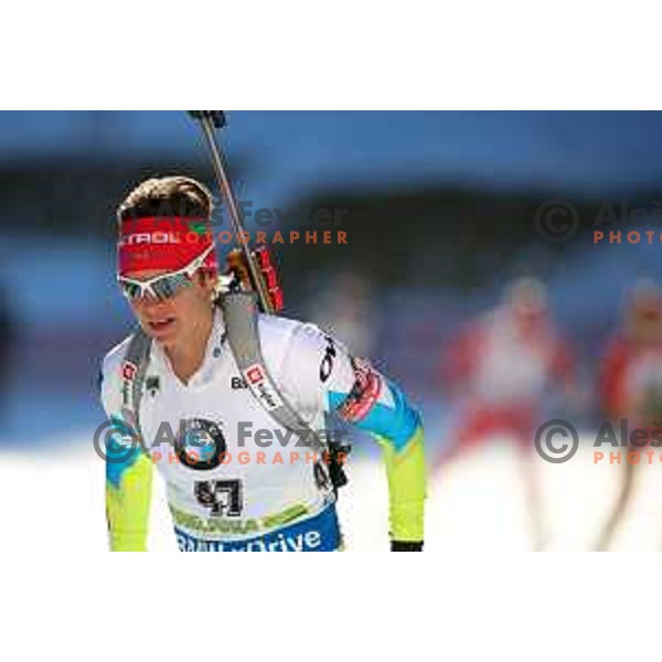 Teja Gregorin during BMW IBU World Cup Biathlon Women Pursuit 10km at Pokljuka, Slovenia on December 19, 2015