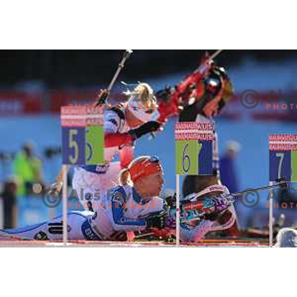 Kaisa Makarainen during BMW IBU World Cup Biathlon Women Pursuit 10km at Pokljuka, Slovenia on December 19, 2015