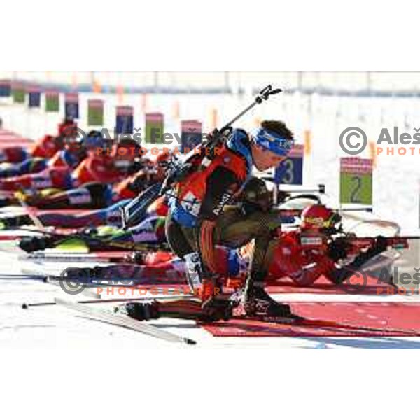 Simon Schempp during BMW IBU World Cup Biathlon Men Pursuit 12.5km at Pokljuka, Slovenia on December 19, 2015