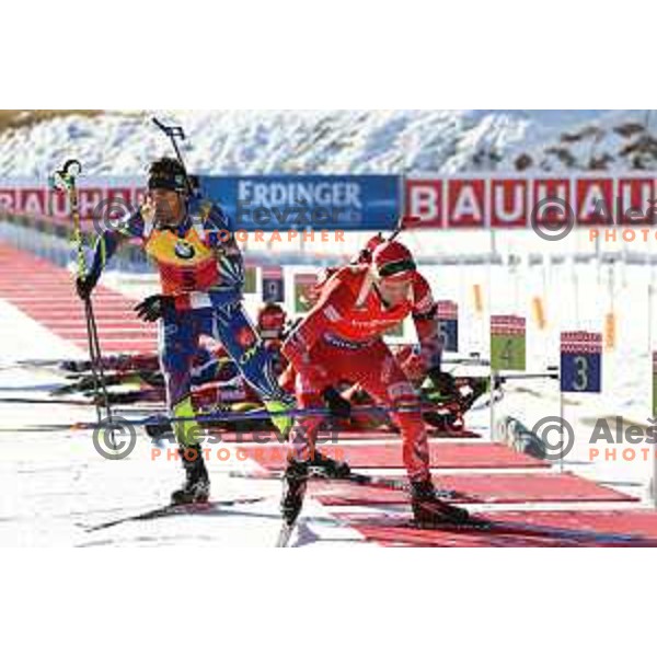 Martin Fourcade during BMW IBU World Cup Biathlon Men Pursuit 12.5km at Pokljuka, Slovenia on December 19, 2015