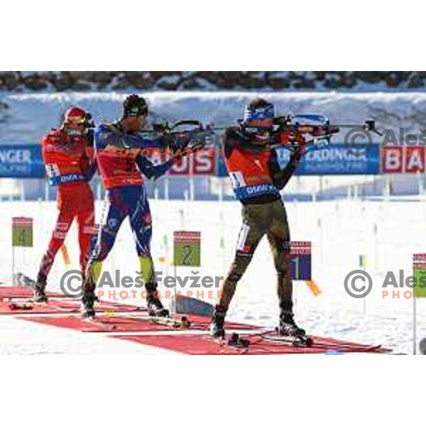 Simon Schempp during BMW IBU World Cup Biathlon Men Pursuit 12.5km at Pokljuka, Slovenia on December 19, 2015