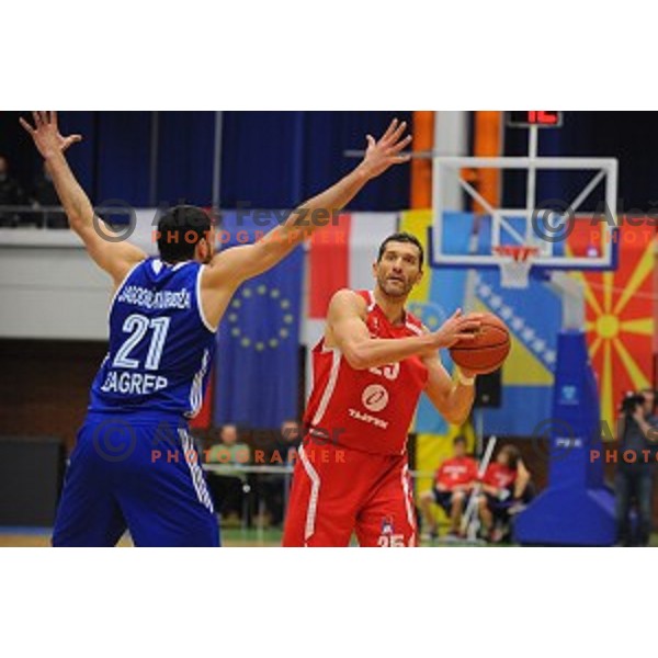 in action during ABA league basketball match between Tajfun and Cibona in Golovec Hall, Celje, Slovenia on December 19, 2015