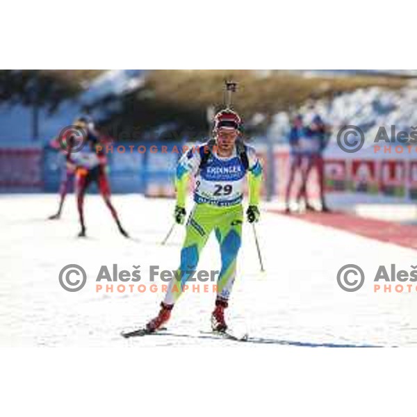 Klemen Bauer during BMW IBU World Cup Biathlon Men Mass Start 15km at Pokljuka, Slovenia on December 20, 2015