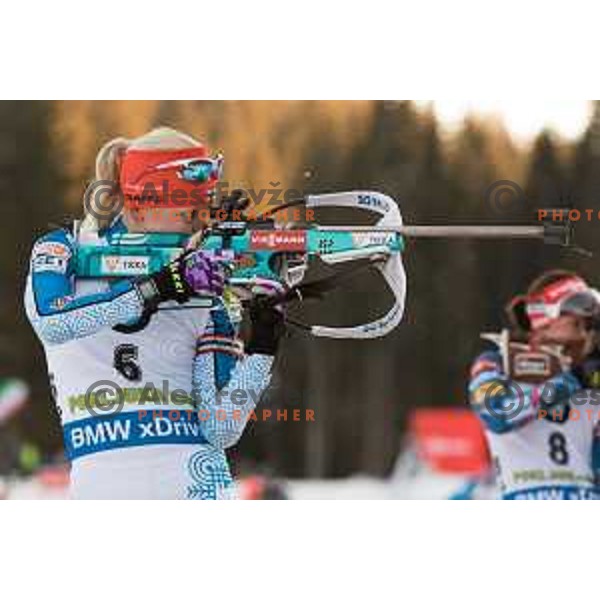 Kaisa Makarainen during BMW IBU World Cup Biathlon Women Mass Start 12.5km at Pokljuka, Slovenia on December 20, 2015