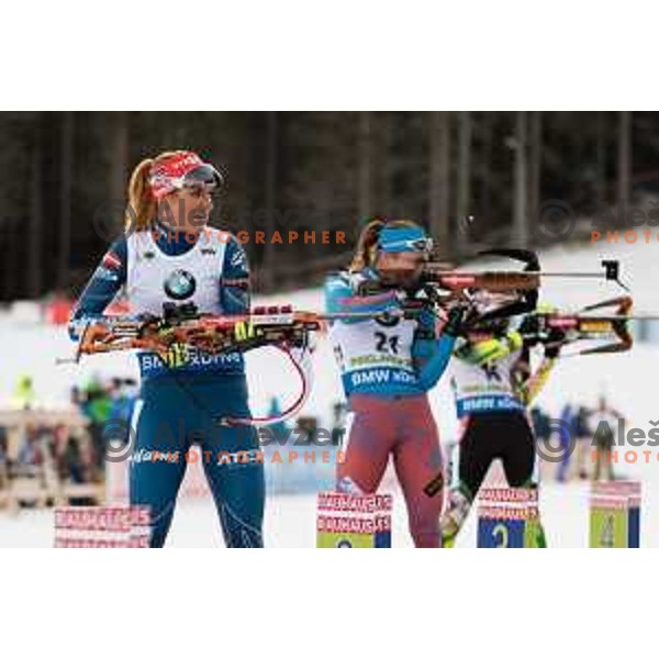 Gabriela Soukalova during BMW IBU World Cup Biathlon Women Mass Start 12.5km at Pokljuka, Slovenia on December 20, 2015