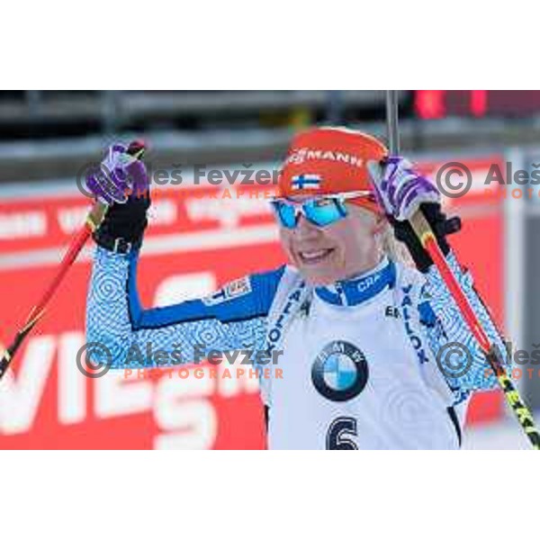Kaisa Makarainen during BMW IBU World Cup Biathlon Women Mass Start 12.5km at Pokljuka, Slovenia on December 20, 2015