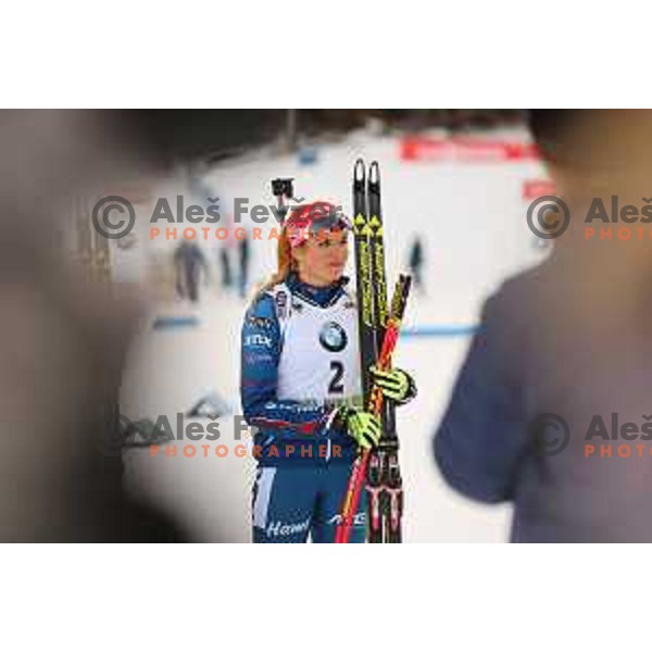 Gabriela Soukalova during BMW IBU World Cup Biathlon Women Mass Start 12.5km at Pokljuka, Slovenia on December 20, 2015