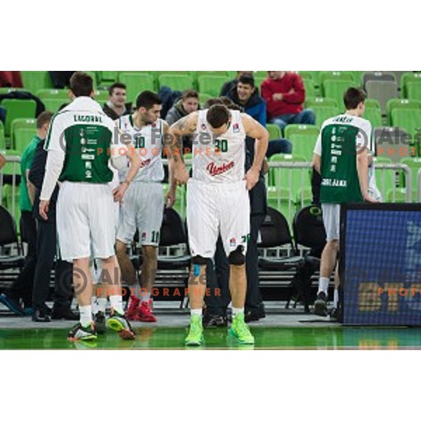Ronalds Zakis in action during ABA League basketball match between Union Olimpija Ljubljana - Igokea, Stozice, Ljubljana, 20.12.2015