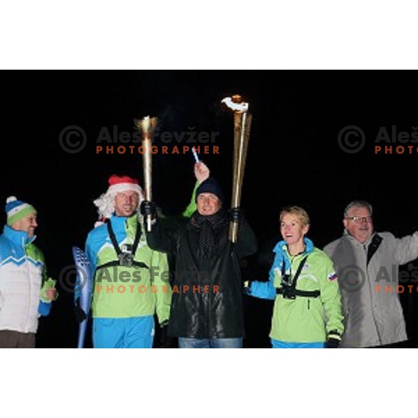 Jani Klemencic, Borut Pahor, Brigita Bukovec at Presentation of Slovenia athletes candidates for Rio 2016 Summer Olympic games at Bled, Slovenia on December 30, 2015