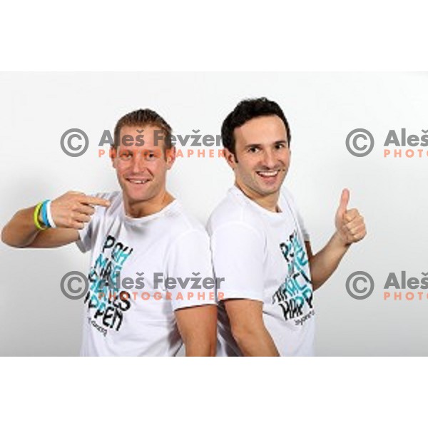Benjamin Savsek and Bojan Tokic at Presentation of Slovenia athletes candidates for Rio 2016 Summer Olympic games at Bled, Slovenia on December 30, 2015