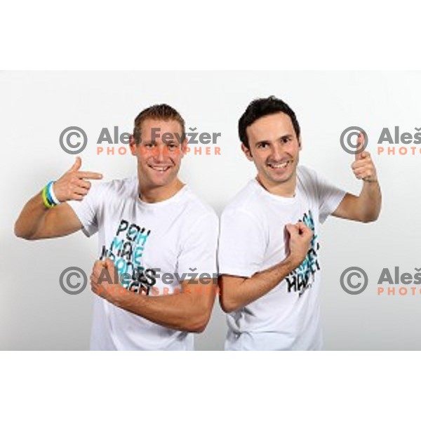 Benjamin Savsek and Bojan Tokic at Presentation of Slovenia athletes candidates for Rio 2016 Summer Olympic games at Bled, Slovenia on December 30, 2015